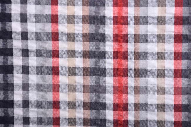 Cotton check fabric in gray color 206308.0004