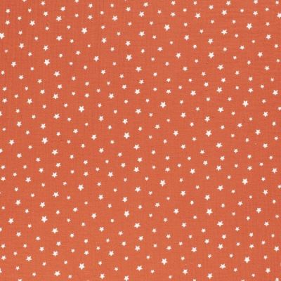 Muslin in rust color with star print 13057/156 Muslin in rust color with star print 13057/156