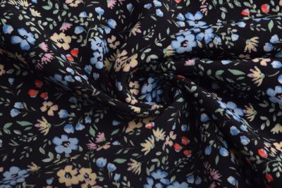 Viscose fabric in black with flower print TU26372 (4)
