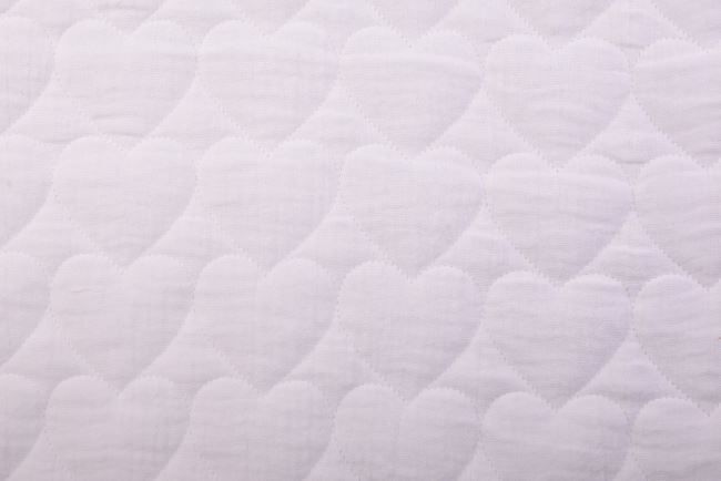 Cream-colored cotton muslin with heart-shaped stitching 212010.5004
