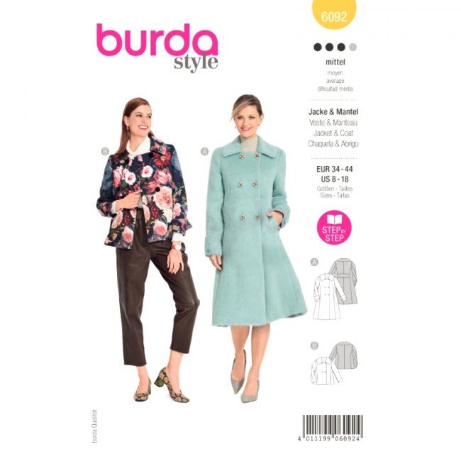 Women's coat cut in size 34-44 6092