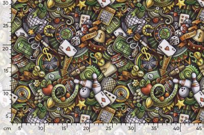 Softshell in green color with digital print of casino games 20435/027 (2)
