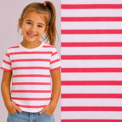 Cotton knit with stripe print TU20560