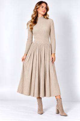 Knitted dress in beige color ITA-SAT05 Knitted dress in beige color ITA-SAT05