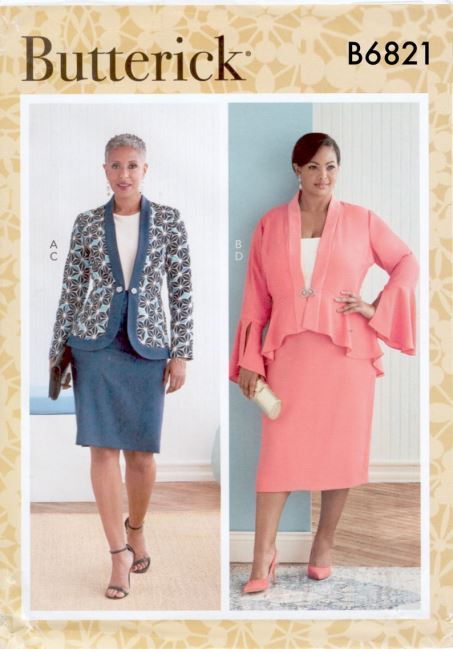 Butterick cut for skirt and jacket in size 2X-3X B6821-KK