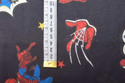 1 m of cotton knit in dark gray with Spider-Man print DS-KUP155 (1)