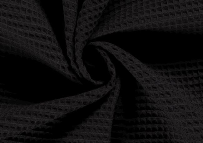 Waffle fabric in black 02903/069