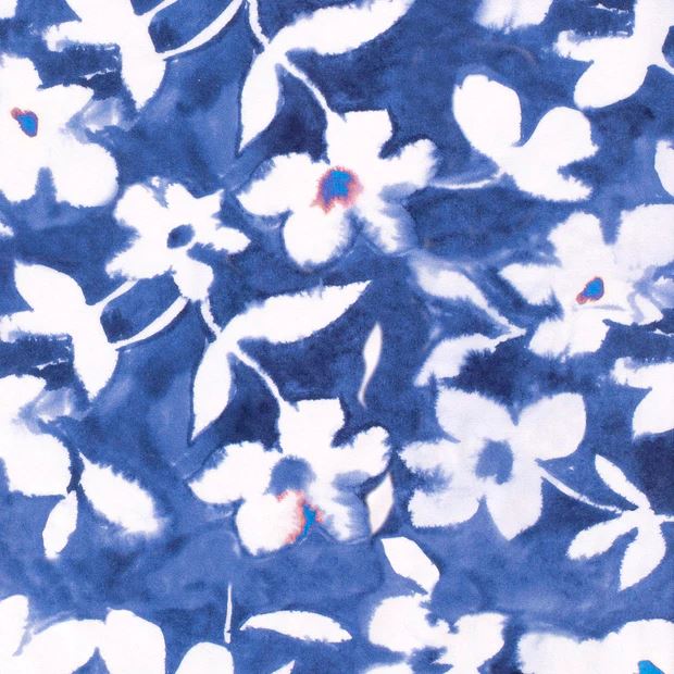 Cotton knit with digital print of batik flowers 21295/006