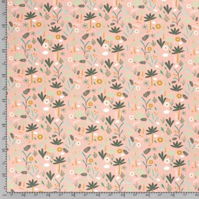 Cotton knit in pink color with leaf print 15653/037 (3)