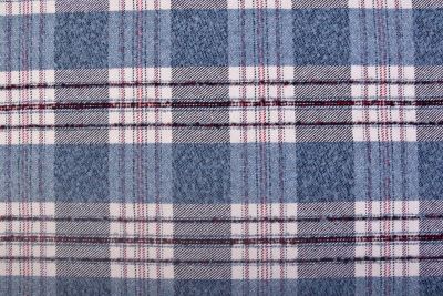 Coat fabric with wool and blue check pattern TI192