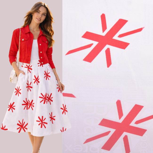 Stretch cotton fabric with lettering pattern DS-MOR4019