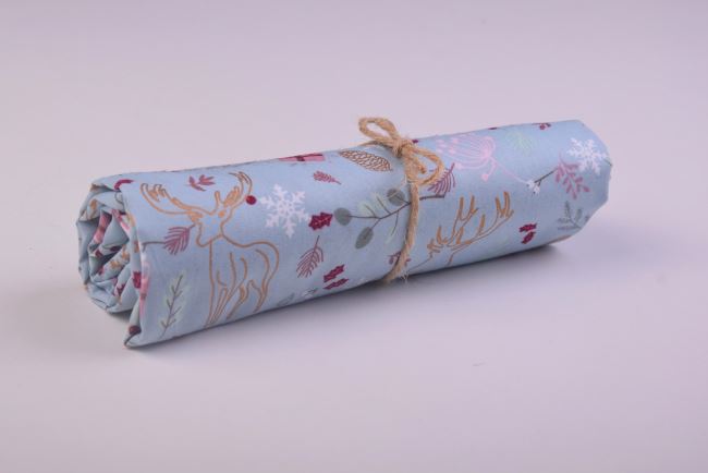 Roll of Christmas cotton in blue with print RO18723/006