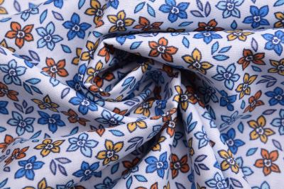 Poplin in light blue color with a decorative print of flowers 19430/002 (3)