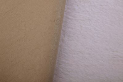 Leather jacket in light beige color with fur MOR023