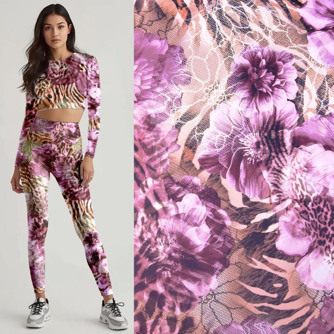 YOGA functional knitwear with digital flower print SMT-SD1062B7