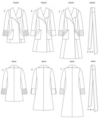 Butterick cut for women's jacket in size XSML-LRG B6720-XY (1)