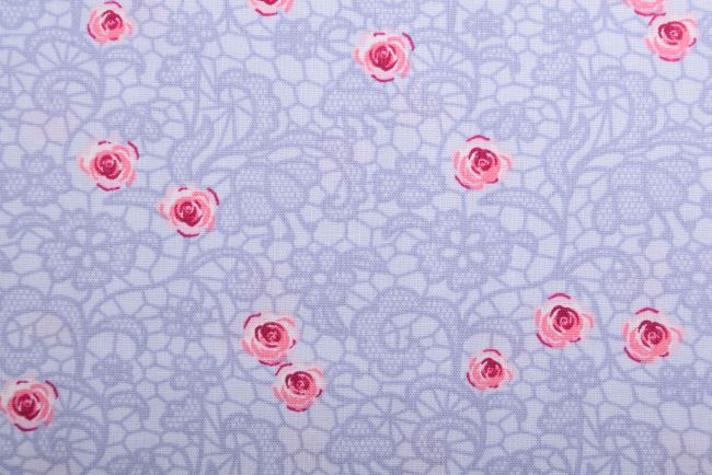 Poplin in light blue with a print of small flowers 19401/002