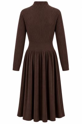 Knitted dress in brown color ITA-SAT04 (3)