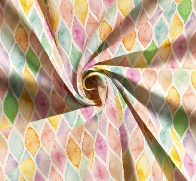 Decorative fabric in cream color with digital print of geometric shapes 01653/050 (4)