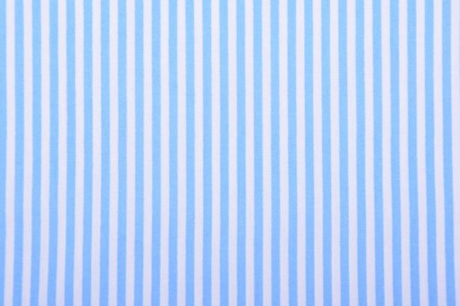 Cotton fabric in blue color with stripe print KC0072-605