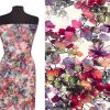 Viscose knit with admixture of linen with digital flower print 15114/017