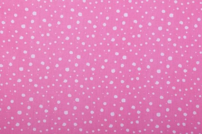 Cotton fabric with polka dot print in light pink color 9300/012