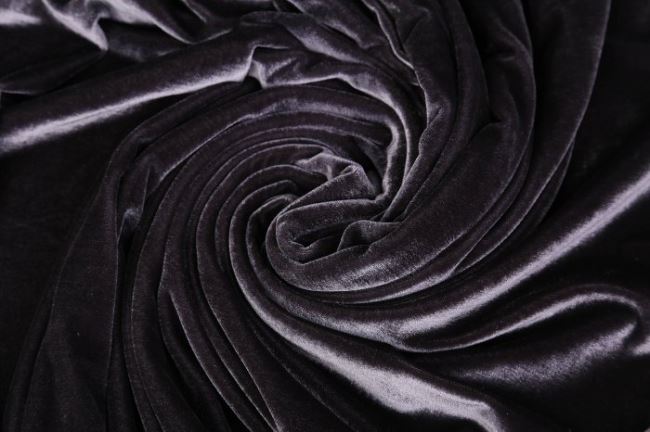 Clothing velvet with gloss in gray color 03348/068