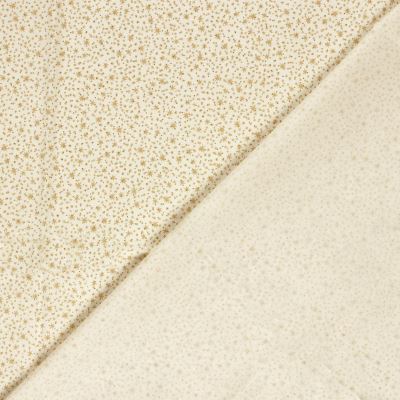 Christmas fabric made of cotton in cream color with a print of small gold stars 60550/051 (2)