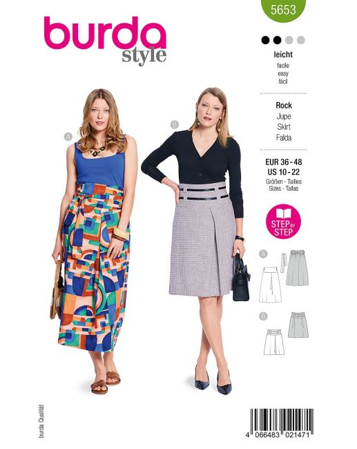 Pattern for women's skirt in size 36-48 5653