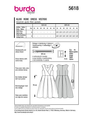 Women's dress pattern in sizes 34-46 5618 (1)
