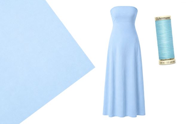 Set for sewing strapless dresses from light blue functional knitwear SET106