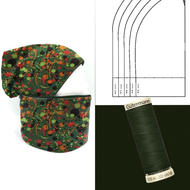 Set for sewing cap and neckerchief with sparkle print CN007