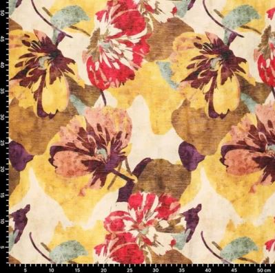 Viscose fabric with golden sheen and floral print 22621/580 (3)