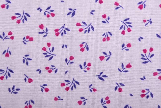 Poplin in gray color with a print of small flowers 19416/061