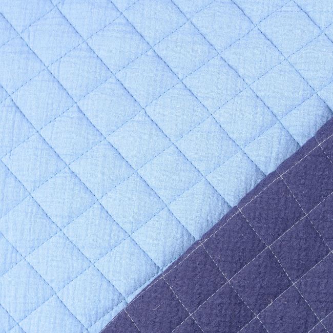 Cotton muslin stitching in blue 209884.0809