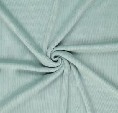 Corduroy with fleece in mint color with fine ribbing 21101/325 (4)