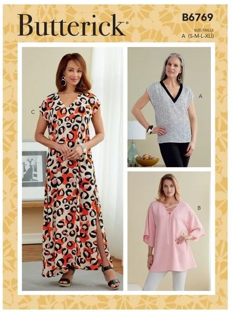 Butterick cut for dress and shirt in sizes S-XL B6769-A