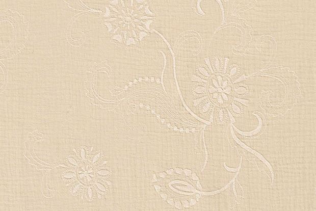 Muslin in beige color with embroidered flower pattern 21173/151