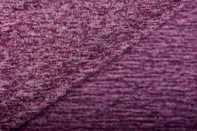 Mottled knitted fabric with hair in pink colors 03083/042