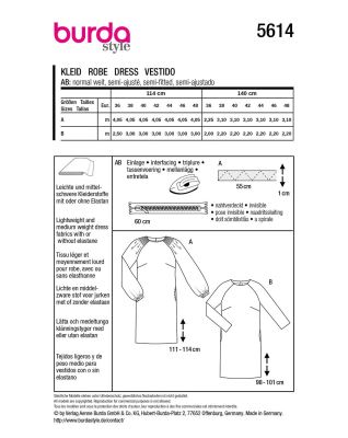 Women's dress pattern in sizes 36-48 5614 (1)