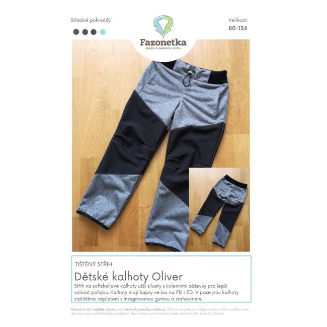 Printed cut Fazonetka for children's trousers Oliver size 80-134 FA061