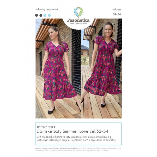 Printed cut Fazonetka for women's dress Summer Love size XXS-XXXL FA076