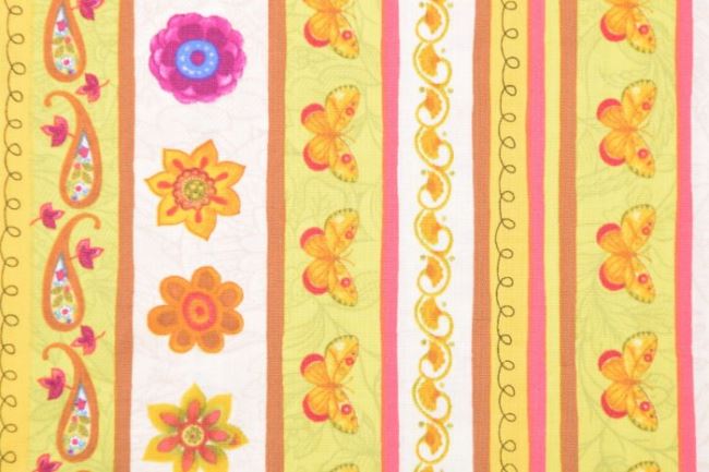 American patchwork cotton with decorative stripes 199PYOPM/130
