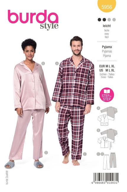 Cut for women's and men's pajamas in size M, L, XL 5956