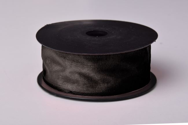 Organza ribbon in black color 4 cm 06108