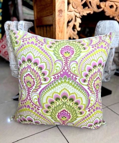 Cushion cover from Bali in cream color with decorative ornaments size 50x50 cm BALI23