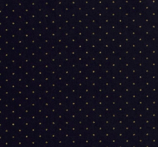Christmas fabric made of cotton in blue with a print of gold dots 20701/008