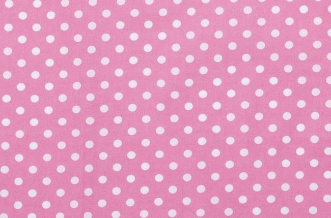 Cotton fabric in pink with polka dots 05570/011