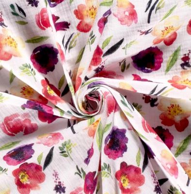 White muslin with digital print of colorful flowers 21550/050 (4)