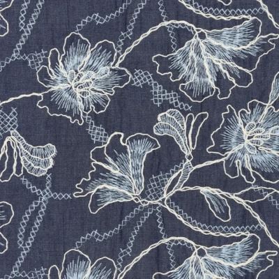 Blue shirt denim with embroidered flower pattern 22658/690 (3)
